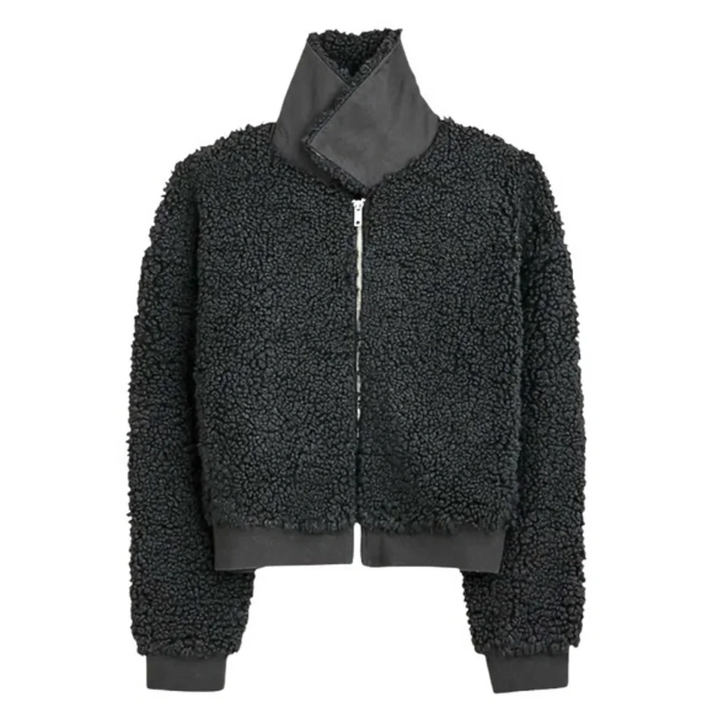 J.Crew Teddy Sherpa Bomber Short Jacket Black Medium NWT